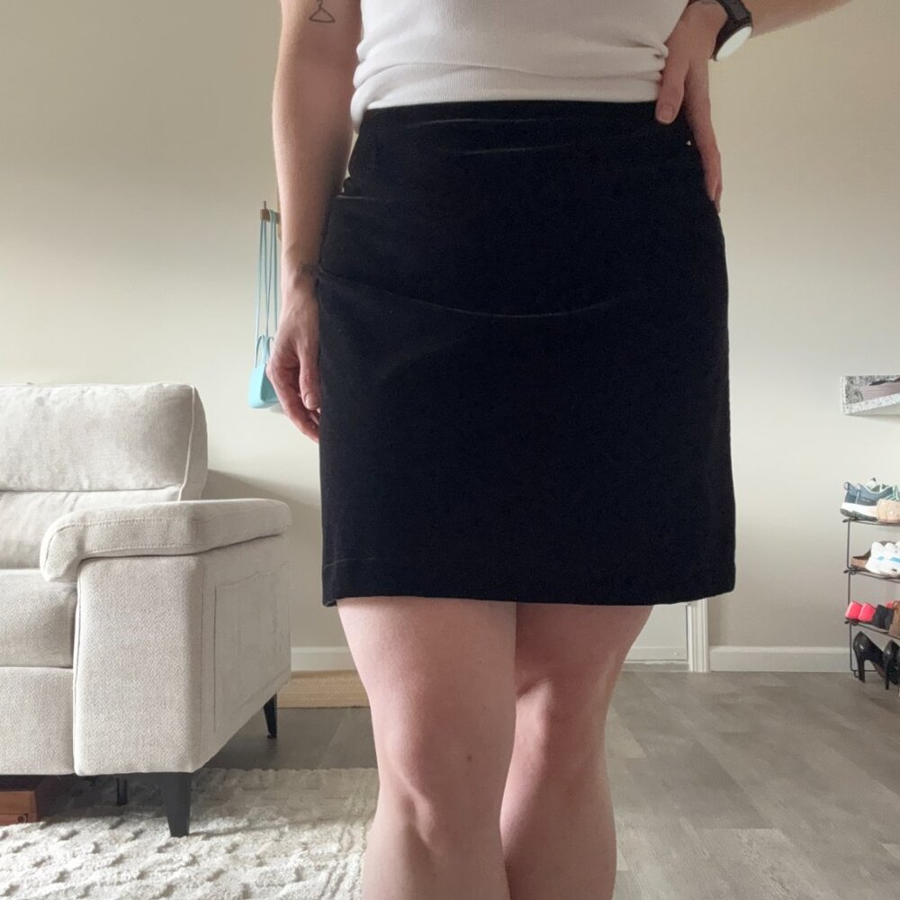 Vintage Armani Jeans Velvet Mini Skirt, Black, Best for Size S-M